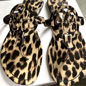 Tory Burch Miller Patent Leather Leopard Sandals
